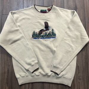 Vintage Saddlebred Eagle Embroidered Sweatshirt Nature Wildlife Crewneck Men’s M